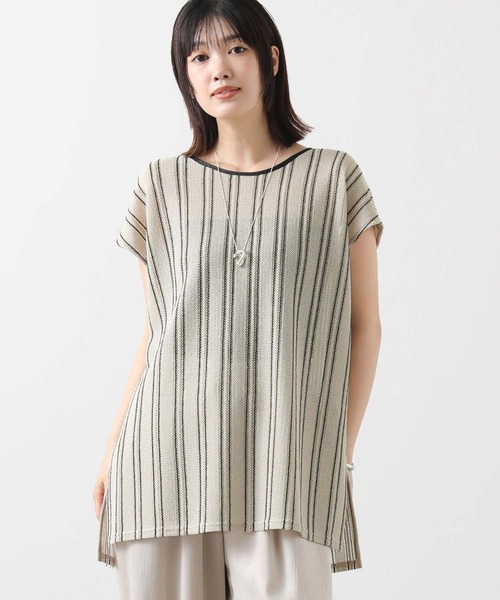 ブラウス シャツ シアーストライプフレンチブラウス レディース Gready Brilliant ブラウス シャツ シアーストライプフレンチ