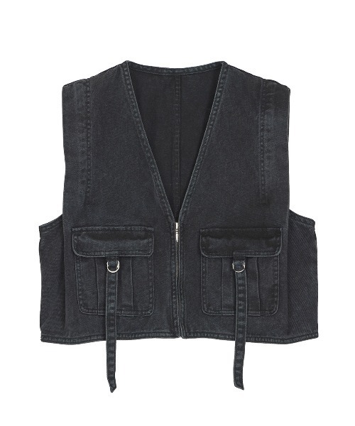 現行品✨25SS✨美品✨アメリ COMPACT FADE DENIM VEST COMPACT FADE DENIM VEST（ベスト）｜Ameri（アメリ）のファッション