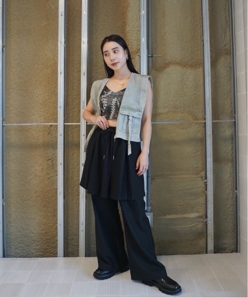 Ameri（アメリ） ベスト ジレ COMPACT FADE DENIM VEST レディース