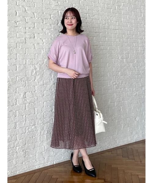 ゆなも 様。Reflect 「洗えるニット」コツキ柄スカート【新品】 Reflect スカート 「WEB先行カラーあり／マシンウォッシュ可
