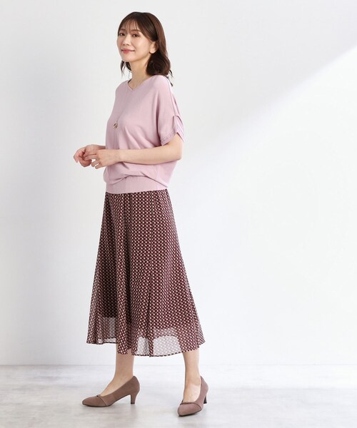 ゆなも 様。Reflect 「洗えるニット」コツキ柄スカート【新品】 Reflect スカート 「WEB先行カラーあり／マシンウォッシュ可