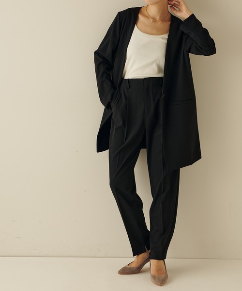 GALLARDAGALANTE ノーカラーコート ネイビー COLLAGE GALLARDAGALANTE 「COLLAGE GALLARDAGALANTE」 ノー