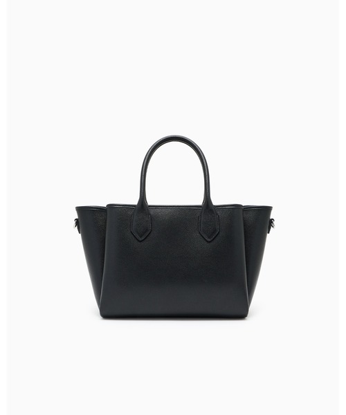 エンポリオ アルマーニ ☆ レザーハンドル コンビ トートバッグ 伊製 黒 底鋲 EMPORIO ARMANI - エンポリオ アルマーニ ☆ レザーハンドル