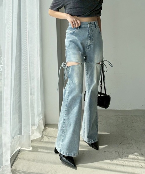 【可愛くて素敵★】CHANEL クロップドフレアデニム one after another NICE CLAUP ジーンズ デニム デニムパンツ