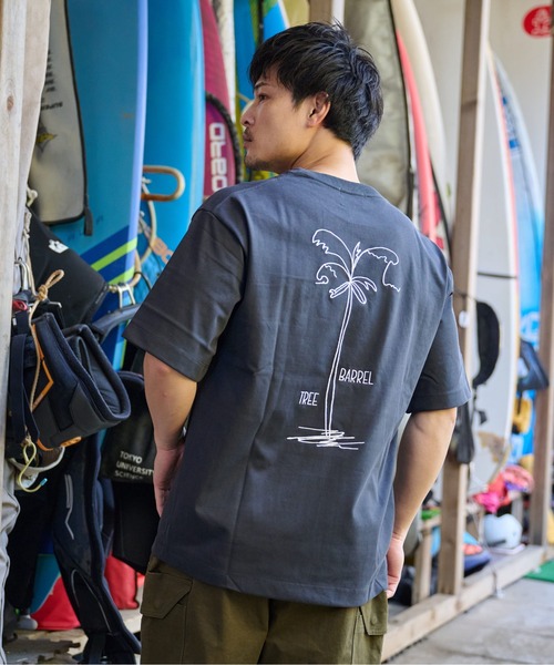 Sunny Smith tシャツ ウルトラヘビーオンスヤシの木柄両面刺繍Tシャツ