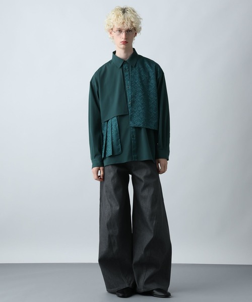 HARE 23SS レトロモチーフ ジャガード シャツ ブラックレーベル APC HARE（ハレ）の「レトロモチーフジャガードシャツSS(HARE