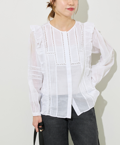 JOURNAL STANDARD relume ピンタックブラウス JOURNAL STANDARD relume ブラウス シャツ コットンラッフル