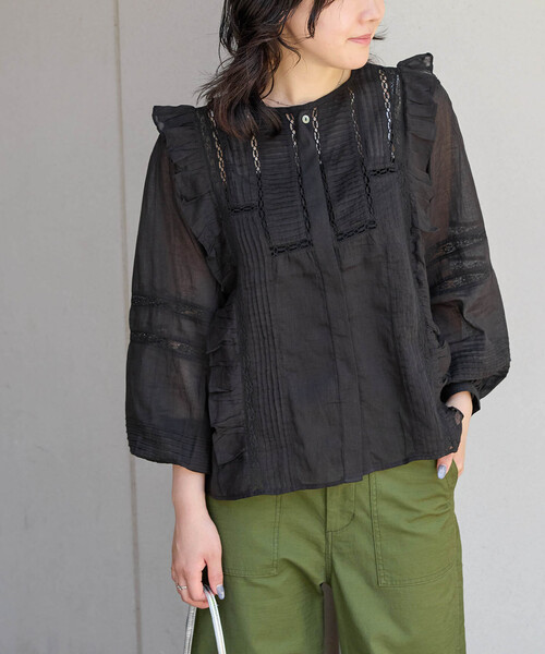 JOURNAL STANDARD relume ピンタックブラウス JOURNAL STANDARD relume ブラウス シャツ コットンラッフル