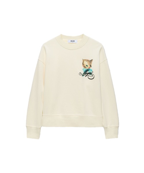 トレーナー スウェット MSGM CUTE KITTY ミニグラフィック スウェットシャツ レディース