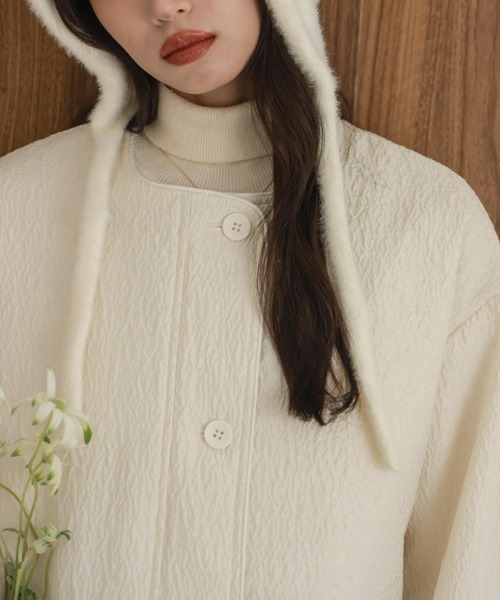 hinari（ヒナリ） ブルゾン アウター ニュアンスジャガード中綿