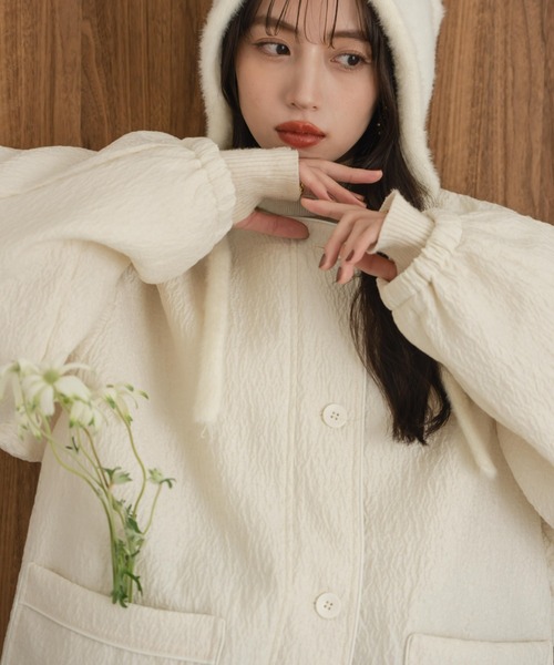 hinari（ヒナリ） ブルゾン アウター ニュアンスジャガード中綿