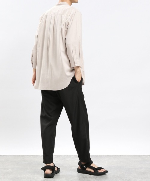 「GLOBAL WORK Smile Seed Store」 7分袖シャツ MEDIUM セージグリーン メンズ_画像3