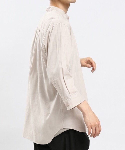 「GLOBAL WORK Smile Seed Store」 7分袖シャツ MEDIUM セージグリーン メンズ_画像5