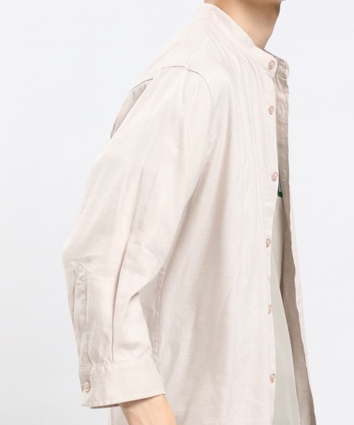 「GLOBAL WORK Smile Seed Store」 7分袖シャツ MEDIUM セージグリーン メンズ_画像7