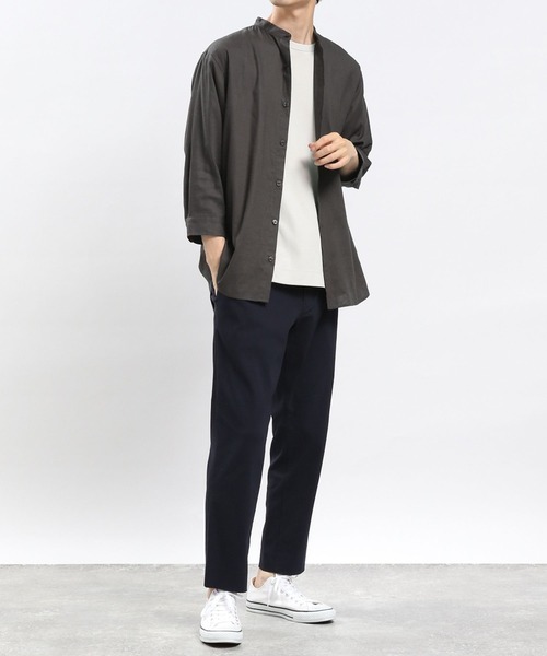 「GLOBAL WORK Smile Seed Store」 7分袖シャツ MEDIUM セージグリーン メンズ_画像8