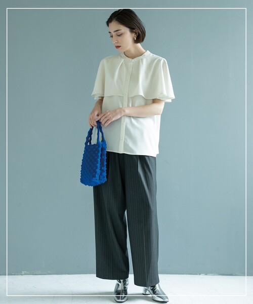 「OPAQUE.CLIP」 半袖ブラウス 40/L グリーン レディース_画像9