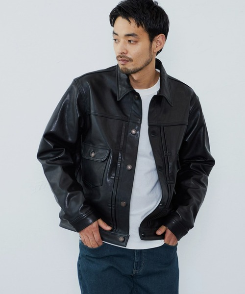 EDWIN（エドウィン） コート ジャケット シープスキン レザー