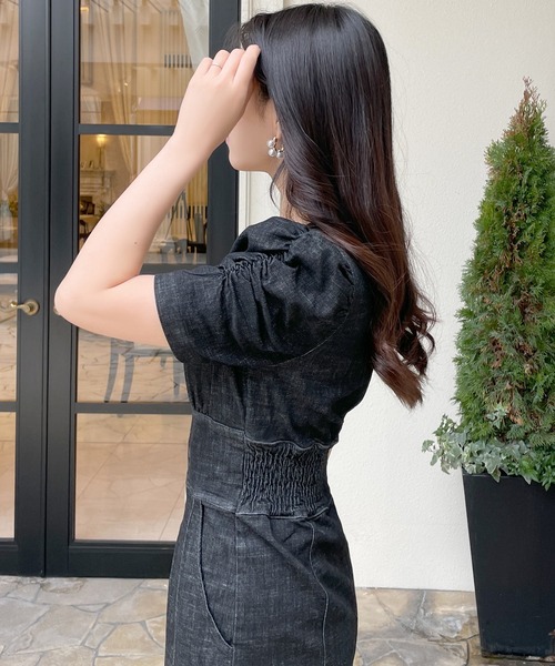 「JULIA BOUTIQUE」 半袖ワンピース LONG ブラック レディースの画像3