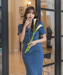 「JULIA BOUTIQUE」 半袖ワンピース LONG ブラック レディースの画像7