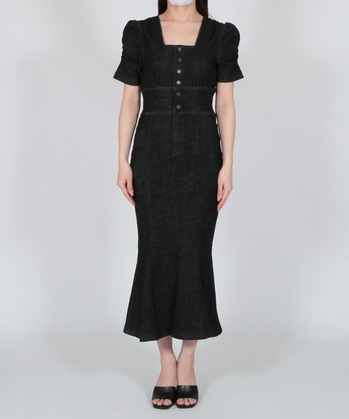 「JULIA BOUTIQUE」 半袖ワンピース LONG ブラック レディースの画像9