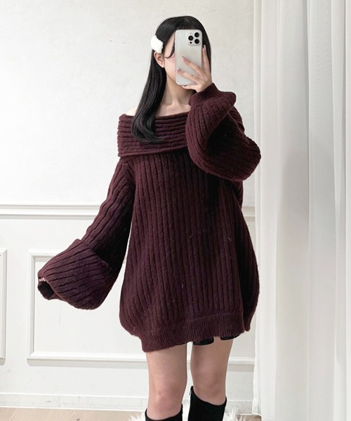 apres jour（アプレジュール） ワンピース ふわふわオフショルニット