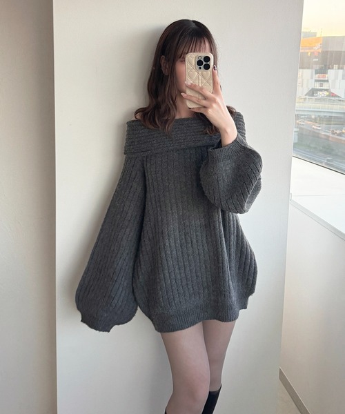 apres jour（アプレジュール） ワンピース ふわふわオフショルニット