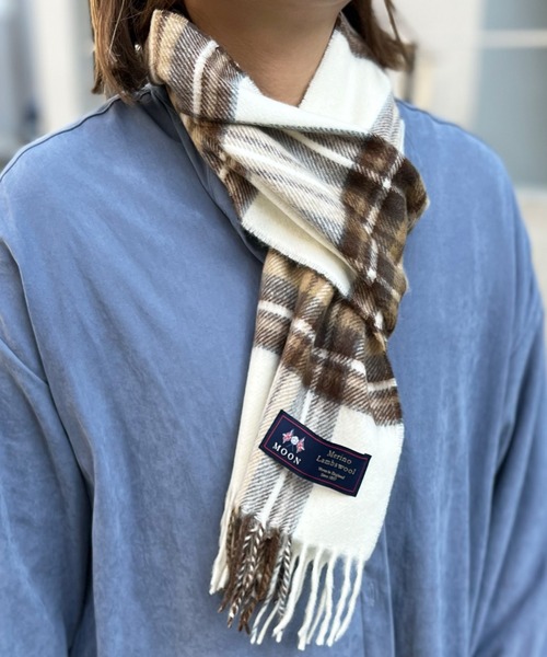 マフラー ストール 「MOON」ムーン 英国製 Merino Lambs Wool メリノ