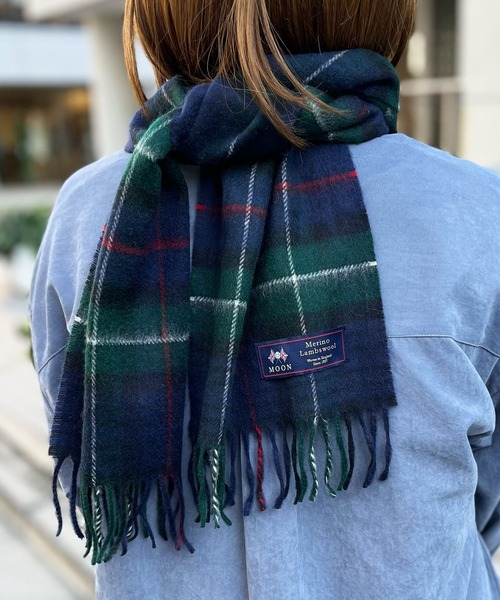 マフラー ストール 「MOON」ムーン 英国製 Merino Lambs Wool メリノ