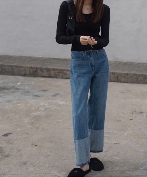 「meJane」 デニムパンツ L ブルー レディース_画像2