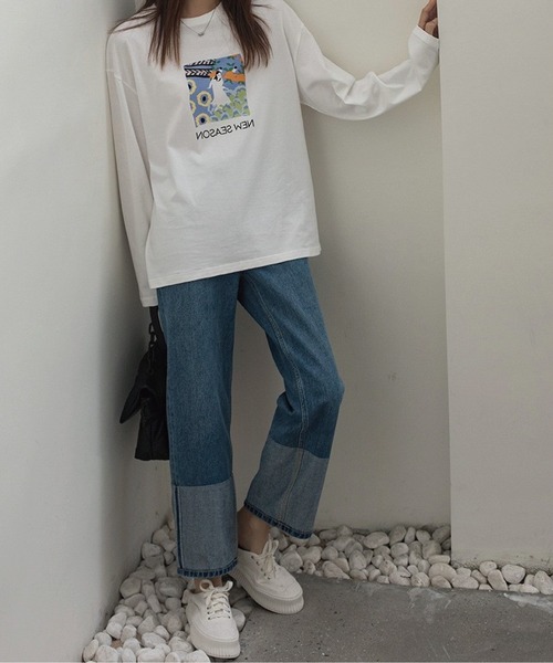 「meJane」 デニムパンツ L ブルー レディース_画像4