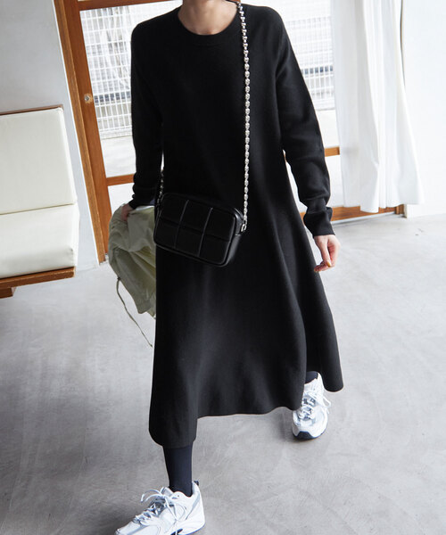 SLOBE IENA（スローブイエナ） 長袖ワンピース FREE ブラック