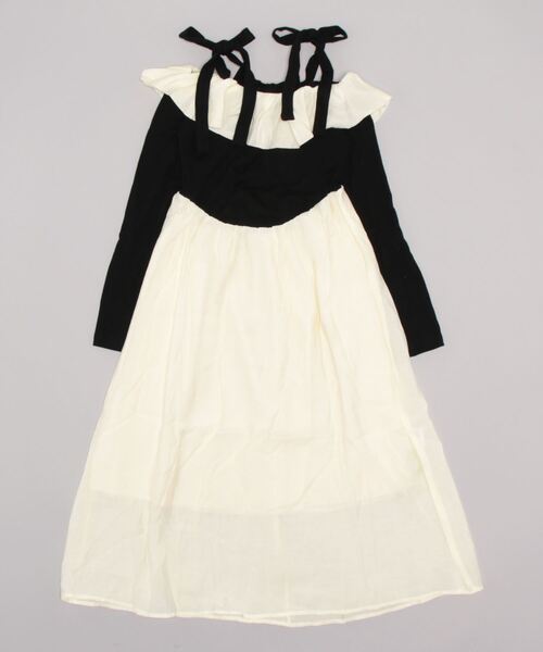 「Jasmine Grandiflorum」 長袖ワンピース MEDIUM ブラック レディース_画像4