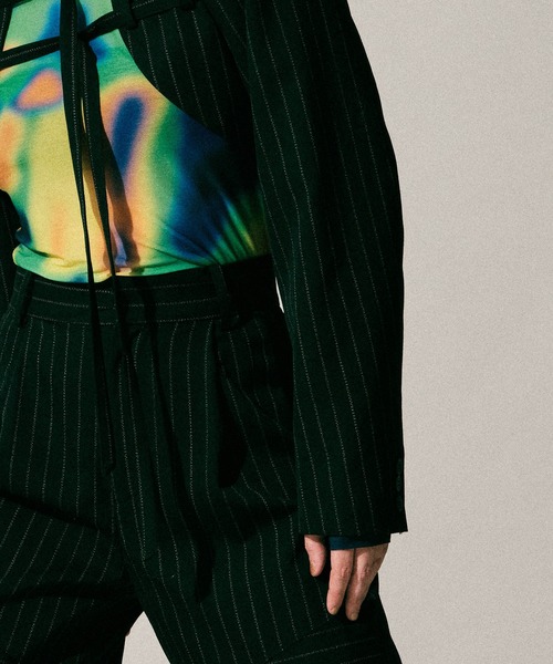 「MAISON SPECIAL」 ノーカラージャケット FREE ブルー レディース_画像3