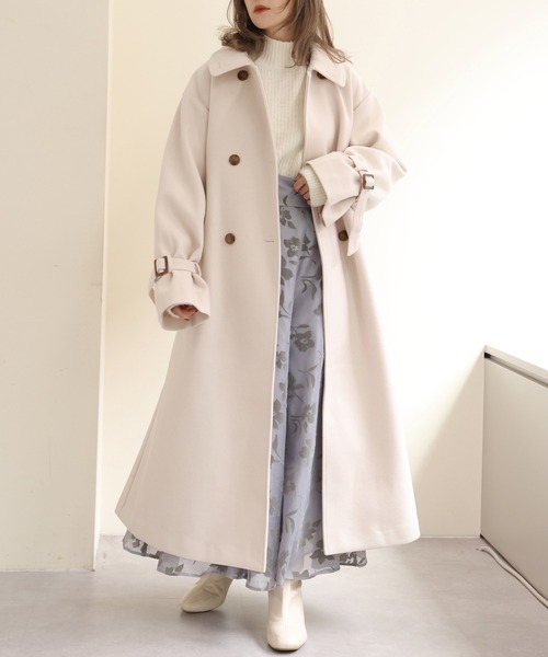 「one after another NICE CLAUP」 ステンカラーコート LARGE アイボリー レディース_画像2