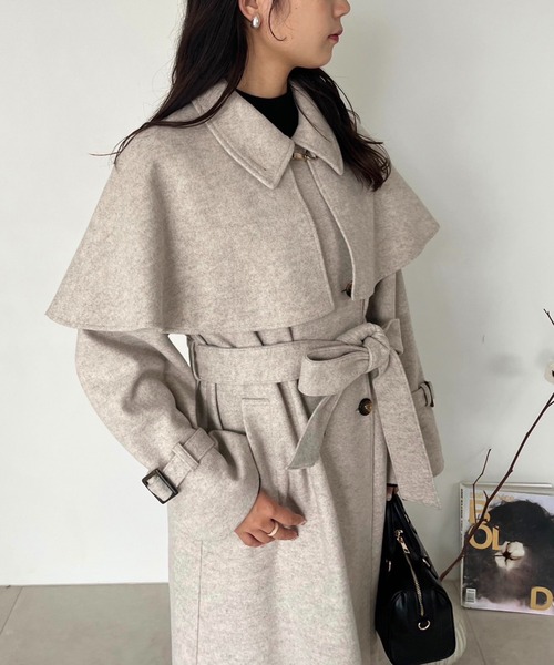 「one after another NICE CLAUP」 ステンカラーコート LARGE アイボリー レディース_画像8