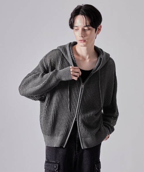 「CLEL」 ニットカーディガン L ブラック メンズ_画像4