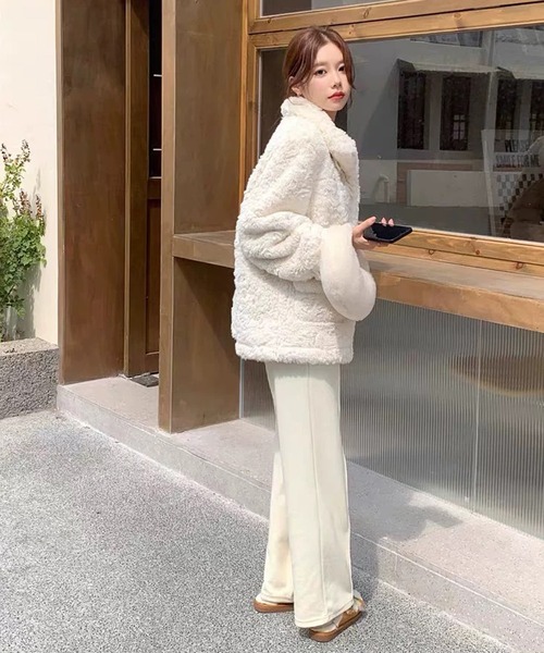 「shopnikoniko」 「LOVERS」ダッフルコート フリー ホワイト レディース_画像4