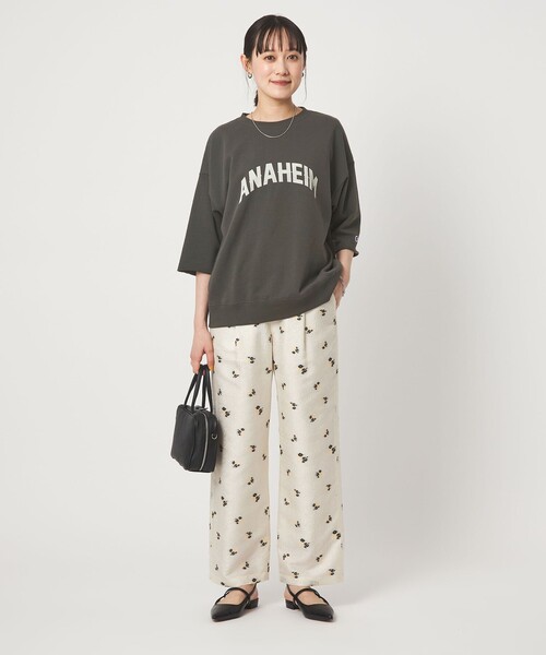 tシャツ 「別注」「Champion」6分袖 プリント スウェット プルオーバー レディースの画像