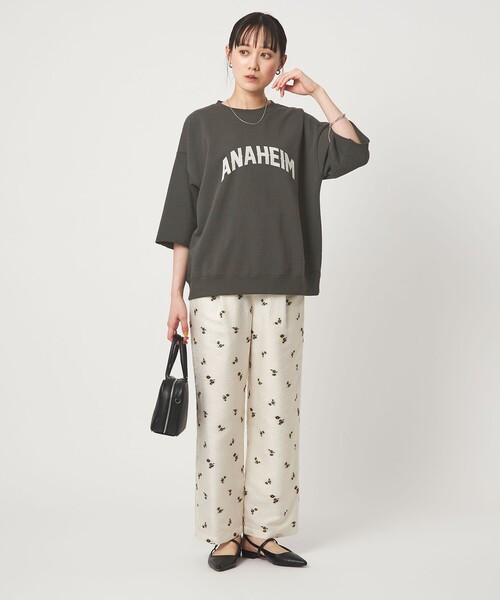tシャツ 「別注」「Champion」6分袖 プリント スウェット プルオーバー レディースの画像