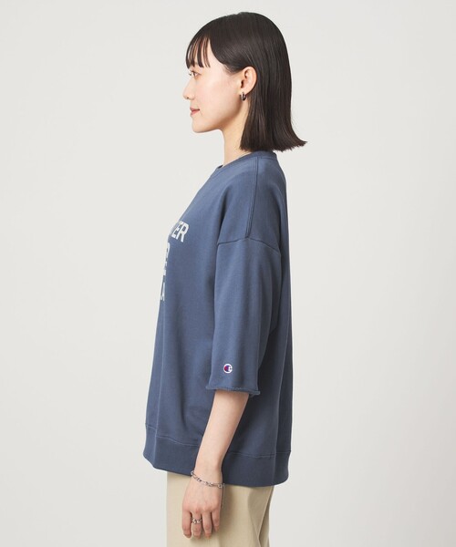 tシャツ 「別注」「Champion」6分袖 プリント スウェット プルオーバー レディースの画像