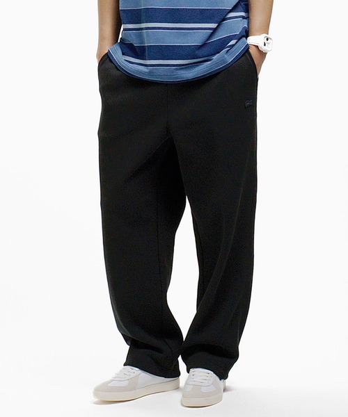 LACOSTE トラックパンツ 黒 US S LACOSTE（ラコステ） スウェットパンツ ジャージ ビッグ鹿の子トラック