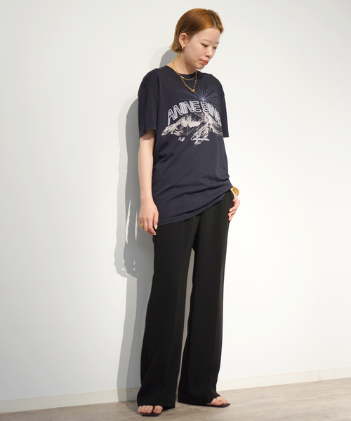 AP STUDIO スラックス パンツ ジョーゼットプルオンパンツ レディース