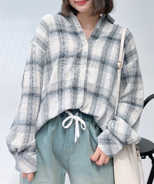 AS KNOW AS（アズノゥアズ） ブラウス シャツ チェック柄ビッグ