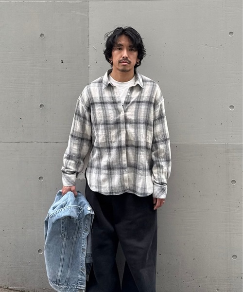 AS KNOW AS（アズノゥアズ） ブラウス シャツ チェック柄ビッグ