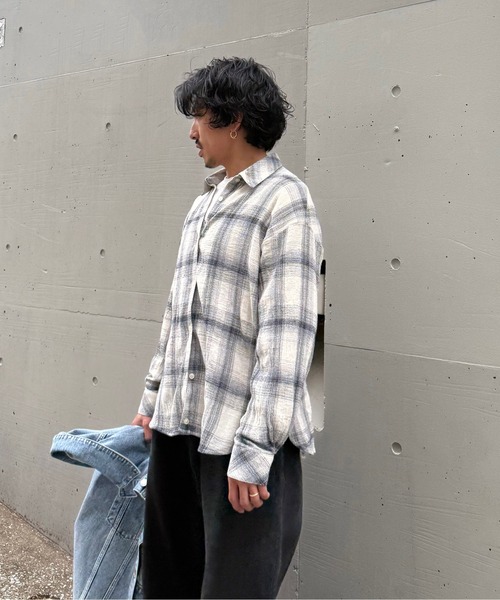 AS KNOW AS（アズノゥアズ） ブラウス シャツ チェック柄ビッグ