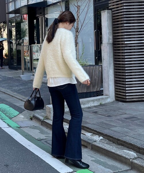 「fredy emue」 ノーカラージャケット 38 ベージュ レディース_画像3