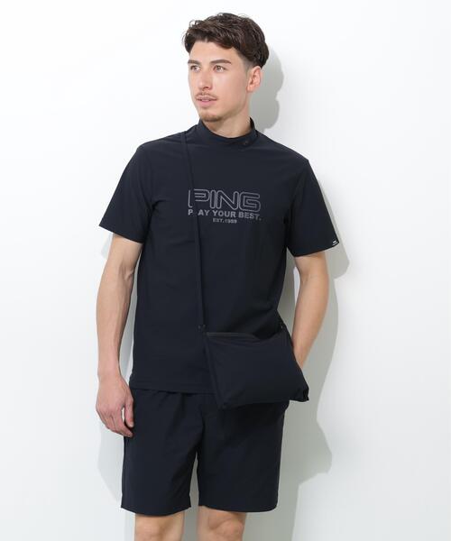 DESCENTE GOLF 半袖ハイネックシャツ&ショートパンツセット M PING（ピン） tシャツ 「PING APPAREL」全方向ストレッチドット
