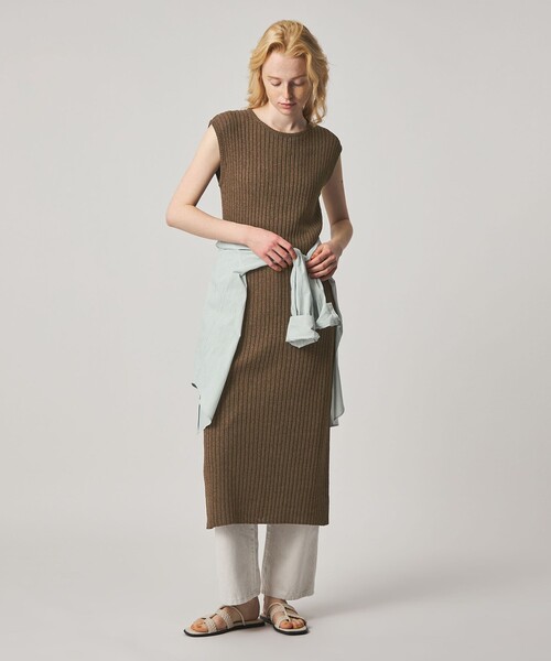 René アイボリー ノースリーブ ワンピース STEVEN ALAN（スティーブンアラン） ワンピース 「Steven Alan」リブ