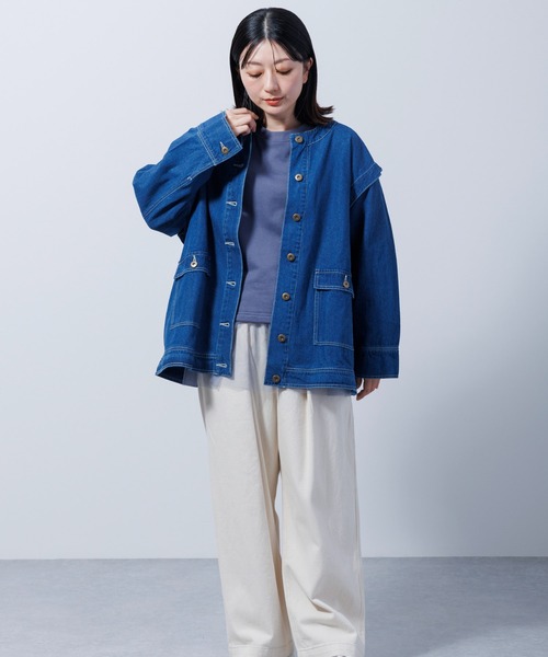 オーバーサイズ 緑 デニムジャケット メンズ marai マーライ デニム