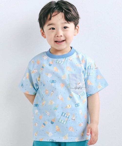 SLAP SLIP（スラップスリップ） tシャツ 「お揃い」総柄プリント胸 